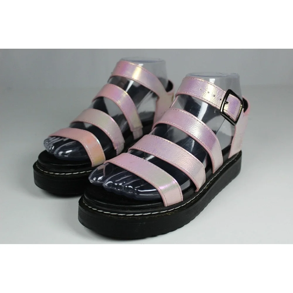 Steve Madden Kids Pink Iridescent Strappy Platform Sandals Size 2